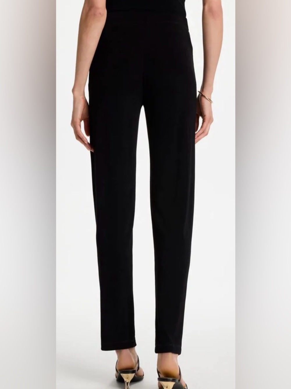 Chico’s Travelers Essential Slim Pants Slinky Knit Women L Tall Black - Picture 3 of 10